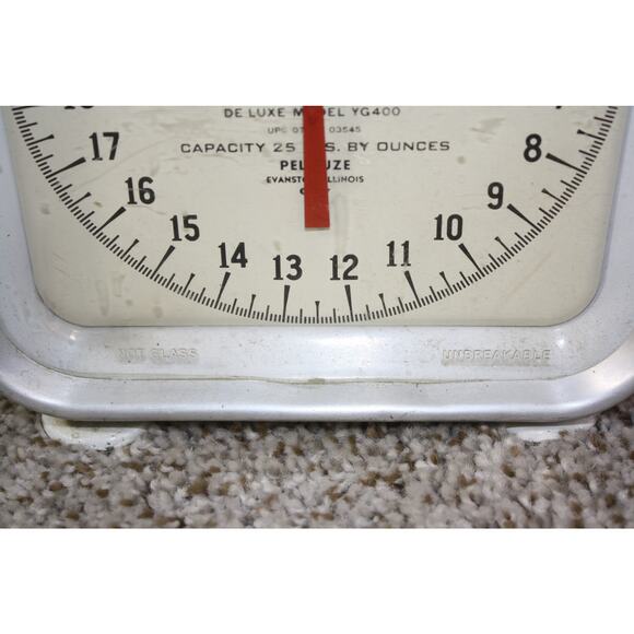 Vintage Pelouze Deluxe Wayette 25 lb Mechanical Kitchen Postal Scale Model Y400 - Picture 8 of 13